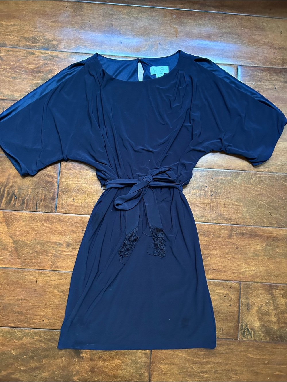Jessica Simpson (size S) Navy blue belted dress with open arm detail